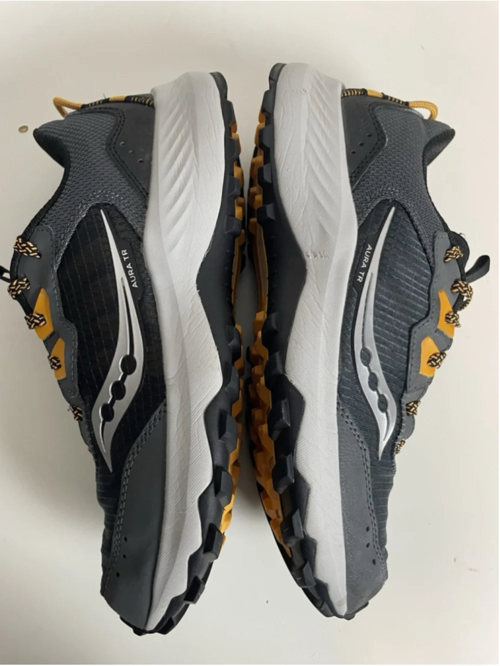 Saucony Aura TR Trail Running Hiking Shoes Men’s Size 8 Black Grey Orange